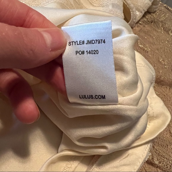 Lulus cream sequin dress. Size XL. - Picture 6 of 11